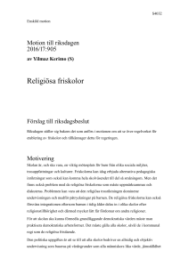 Religiösa friskolor - Riksdagens öppna data