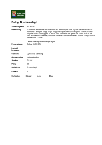 Biologi B, schemalagd