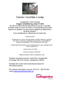 Cancer i munhåla o svalg