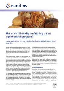 Har ni en tillräcklig omfattning på ert egenkontrollprogram?