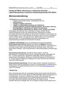 PM Läkarundersökning Hand Arm Vibration