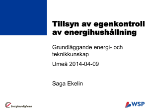Tillsyn av egenkontroll av energihushållning