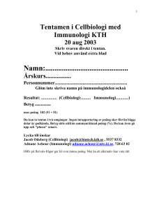Tentamen i Cellbiologi med Immunologi KTH