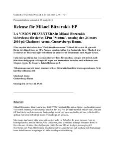 Release för Mikael Bitzarakis EP