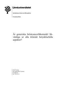 Är generiska bröstcancerläkemedel lik- värdiga ur