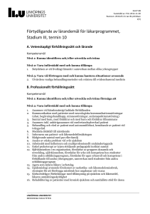 Förtydligande av lärandemål för - LiU
