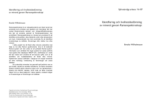 Identifiering och kvalitetsbedömning av mineral genom