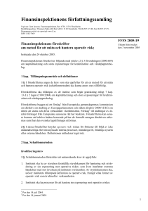 2005:19, föreskrifter om metod för att mäta och hantera operativ risk