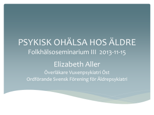 PSYKISK OHÄLSA HOS ÄLDRE