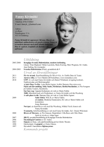 Fanny Kivimäki Personnr: 1989-01-24 Telefon: 070-6728065 E