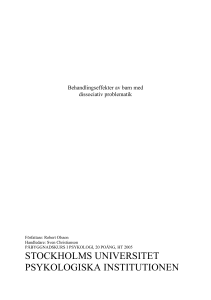 Behandlingseffekter av barn med dissociativ problematik