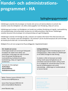 Handel- och administrations- programmet - HA