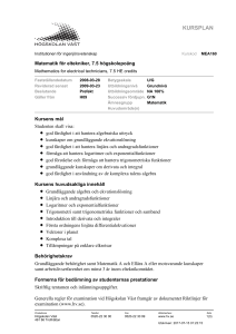 kursplan - Högskolan Väst