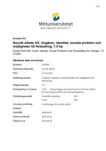 Socialt arbete AV, Ungdom, identitet, sociala