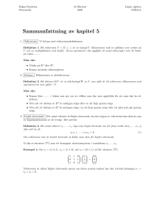 Sammanfattning av kapitel 5