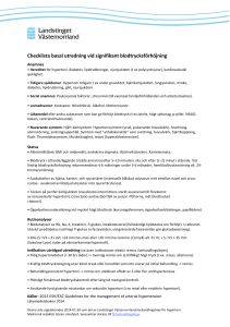 Checklista basal utredning vid signifikant blodtrycksförhöjning