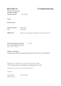 Kemi Bas A 7,5 högskolepoäng