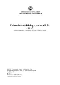 Universitetsutbildning – endast till för eliten? - GUPEA
