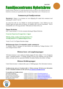 Familjecentrums Nyhetsbrev
