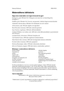 Matematikens idéhistoria