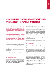skadeståndsdirektivet vid konkurrensrättsliga överträdelser – så