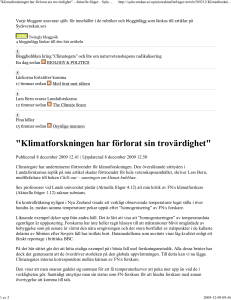 ("Klimatforskningen har f\366rl...)