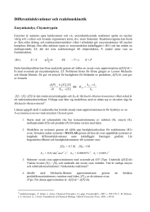 Differentialekvationer och reaktionskinetik