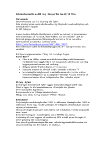 Informationsmöte med IP Only i Föragården den 28/11 2016