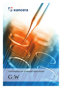 Informationsbroschyr om Kancera och om planerad