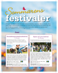 Space of Love festival 3–12 juni Kontaktimprovisationsfestival 3–6 juni