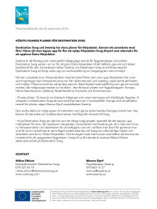 Destination Sveg -Pressrelease 26sep