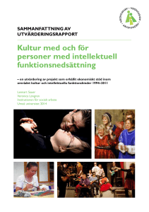 Kultur med och för personer med intellektuell funktionsnedsättning