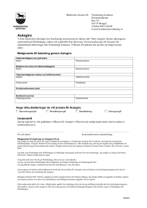 Medgivande till betalning genom autogiro