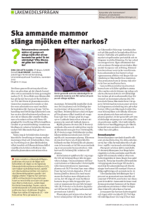 Ska ammande mammor slänga mjölken efter narkos?
