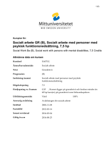 Socialt arbete GR (B), Socialt arbete med personer med psykisk