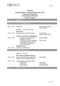 Program användarmöte, molekylärdiagnostik 2015