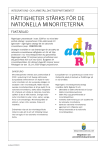 rättigheter stärks för de nationella minoriteterna
