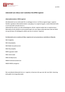 Läkemedel som räknas med i statistiken från BPSD
