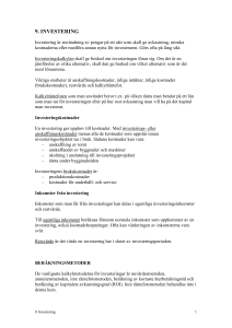 Inkomster från investering
