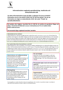 Informationsbrev angående specialkostintyg