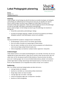 Pedagogisk planering Biologi