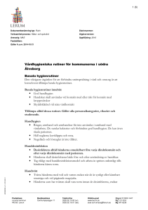 Vårdhygieniska rutiner för kommunerna i södra