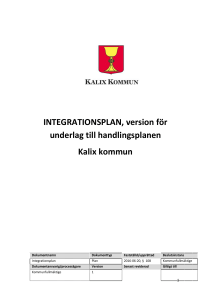 INTEGRATIONSPLAN, version för underlag till