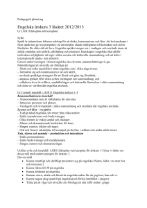 Engelska årskurs 3 läsåret 2012/2013