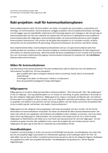 Raki-projekten: mall för kommunikationsplanen