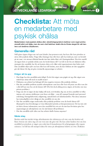 Checklista: Att möta en medarbetare med psykisk