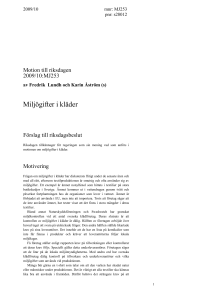 Miljögifter i kläder - Riksdagens öppna data