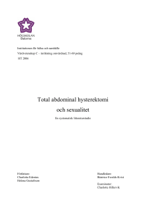 Total abdominal hysterektomi och sexualitet