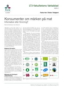 Konsumenter om märken på mat