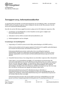 Årsrapport 2015, Informationssäkerhet